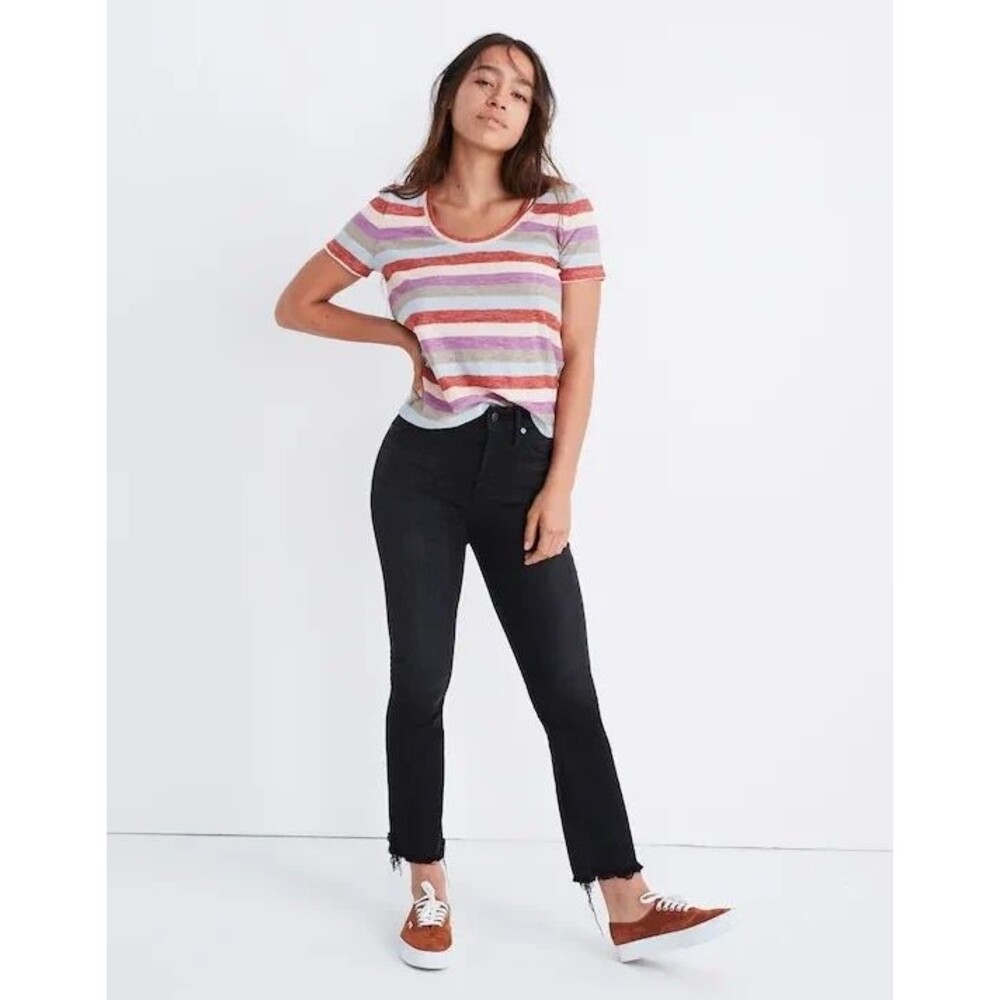Madewell Cali Demi-Boot Jeans in Berkeley Black: Chewed-Hem Edition size 25